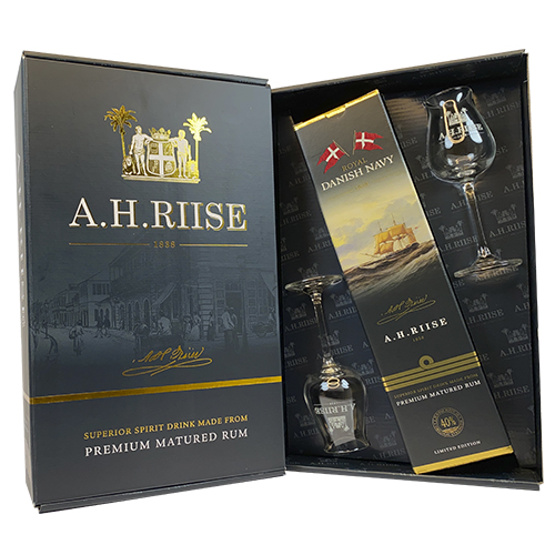 A.H. Riise Royal Danish Navy Med 2 glas - 40%