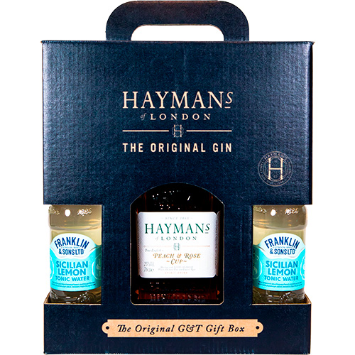Gin Time - Hayman's Box - Peach & Rose Cup & 4 x Lemon Tonic